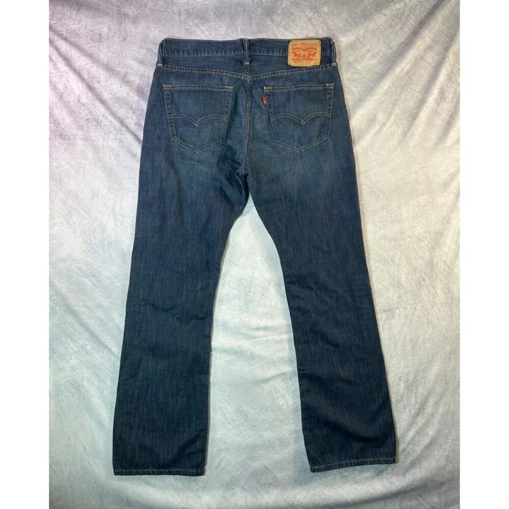 Levis Jeans Mens 34x32 Blue 527 Slim Bootcut Cowboy Western Rodeo Denim Faded